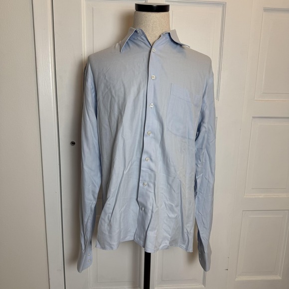 Nordstrom Other - John W. Nordstrom Shirt‎ Mens 16.5 37 Light Blue Herringbone Dress Long Sleeve